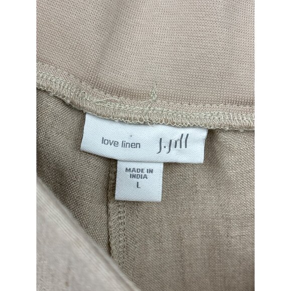 J. Jill Love Linen Pull On Ankle Tapered Pant Beige Tan Large - Picture 4 of 5
